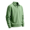 thumbnail image 2 of Men Fashion Long Sleeve Polo Shirts Solid Plain Collared Loose Casual Daily Outdoor Wear M, 2 of 7