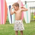thumbnail image 4 of FORMRS Boys Swim Trunks Quick Dry Mesh Lining Beach Boardshorts, Sizes XS-XL, Beige Cartoon Planes Pattern, 4 of 7