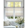 thumbnail image 5 of Gray Beige Stripe Semi Sheer Curtains 54 Inch Length 2 Panels Set, Modern Art Horizontal Striped Sheer Kitchen Curtain Privacy Voile Window Curtain for Living Room Bedroom Rod Pocket Drapes, 5 of 7