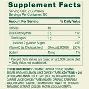 Spring Valley Vitamin D3 Gummies, 50 mcg, 300 Count, Assorted Fruits, Supplement Vegetarian Gummies for Bone and Immune Health