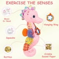 thumbnail image 2 of Baby Girl Toys 0-6 Months,Musical Stuffed Animal Plush Toy with Rattle,Soft Newborn Toy for 0 3 6 9 12 Months Girls,Baby Girl Gift,Pink, 2 of 7