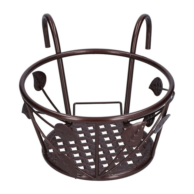 Macetero colgante para exteriores, soporte para plantas, barandillas, maceteros, soporte para macetas, para patio, jardín, balcón, bronce