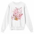thumbnail image 4 of Tom & Jerry Love Sketch Crew Neck Long Sleeve Adult White Sweatshirt, 4 of 7