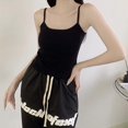 thumbnail image 4 of WZXFASHION Lady's Spring And Autumn Pure Cotton Suspenders Beautiful Back Vest Integrated With Chest Pads Wrapped Chest Solid Color Outer Wear Bottoming Short Tube Top TubeTops Black One Size, 4 of 4
