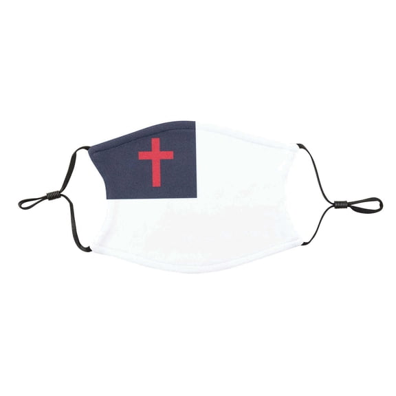 Christian Flag Red White Blue One Size Cloth Fabric Fashion Face Covering Mask