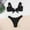 Black, variant on Women's Two Piece Triangle Top Bathing Suits Bikini Sets with Bottom Tie Back Padded High Cut Bralette Swimsuit Set Black S