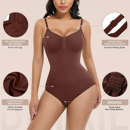 

Julycc Plus Size Womens Belly Control Body Shapewear Bodysuit Leotard Open Crotch Underwear