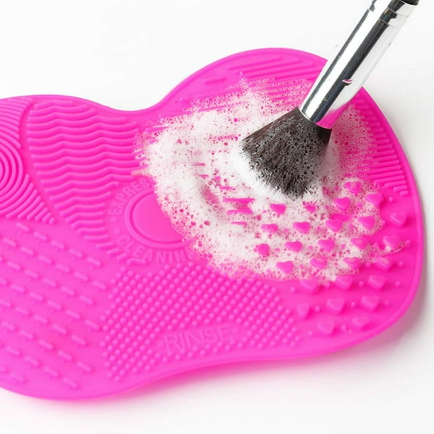 1PC brosse de nettoyage brosse cosmétique brosse de nettoyage silicone  brosse brosse de nettoyage brosse de nettoyage tampon cosmétique silicone  brosse brosse de nettoyage (rose rouge) 