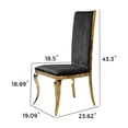 thumbnail image 7 of Black Velvet Dining Chairs with Unique Design Backrest Set of 2, Modern Mirror Gold Stainless Steel Legs for Home Dining, 7 of 7