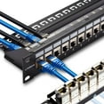 thumbnail image 1 of Panel de conexiones Lysymixs Cat6 STP de 24 puertos RJ45 con alimentación directa, 1 of 4