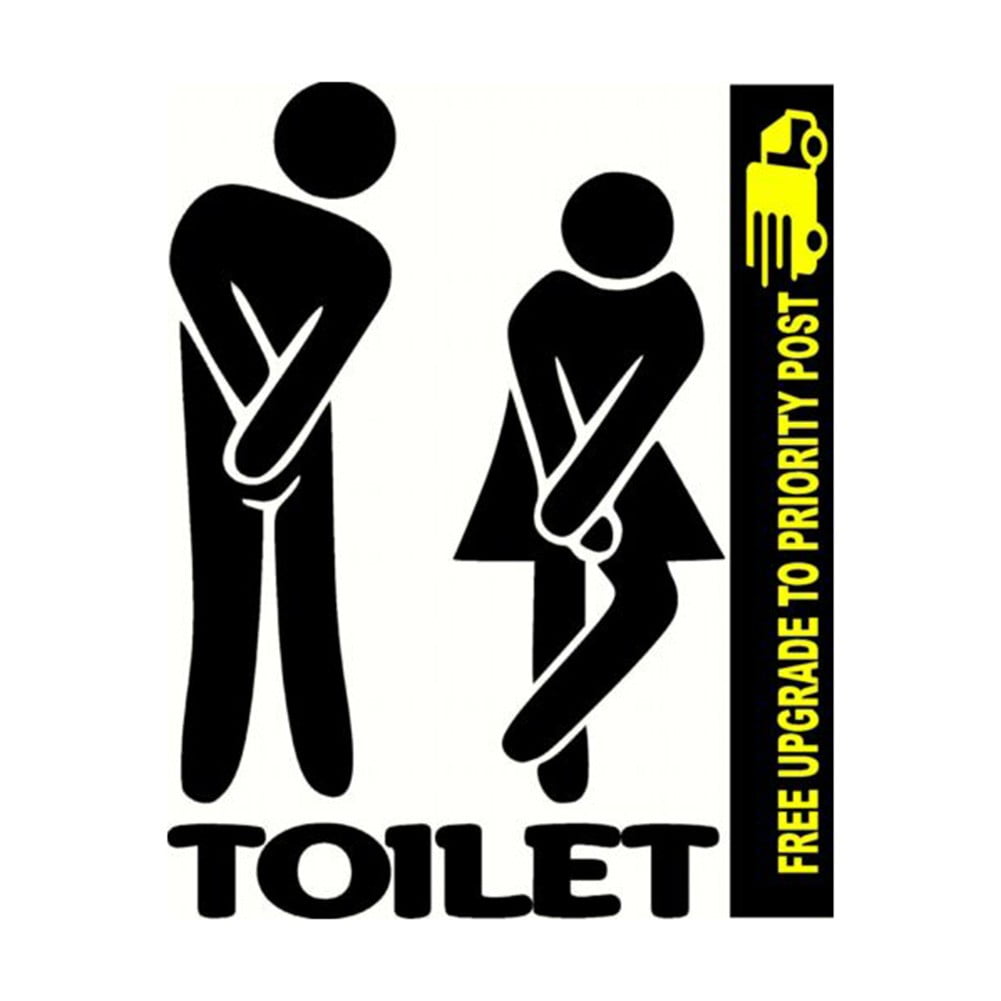 Toilet Sign Sticker Decal Bathroom Restroom Men Women WC Door Gender Funny Vinyl Toilet Sign Sticker Decal Bathroom Restroom Men Women WC Door Gender Funny Vinyl