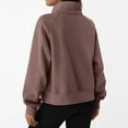 thumbnail image 2 of Women Full Zip Sweatshirts, Winter Long Sleeve Solid Color Stand Collar Fleece Jackets with Pockets, 2 of 9