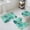 Blue, variant on Aqua Gray Shell Coral Bath Mat 3 Piece Bathroom Rug Set, Coastal Summer Beach Nautical Ocean Non Slip Bath Rug Contour Mat and Toilet Lid Cover, Absorbent Shower Mats Soft Bath Rugs and Mats Sets
