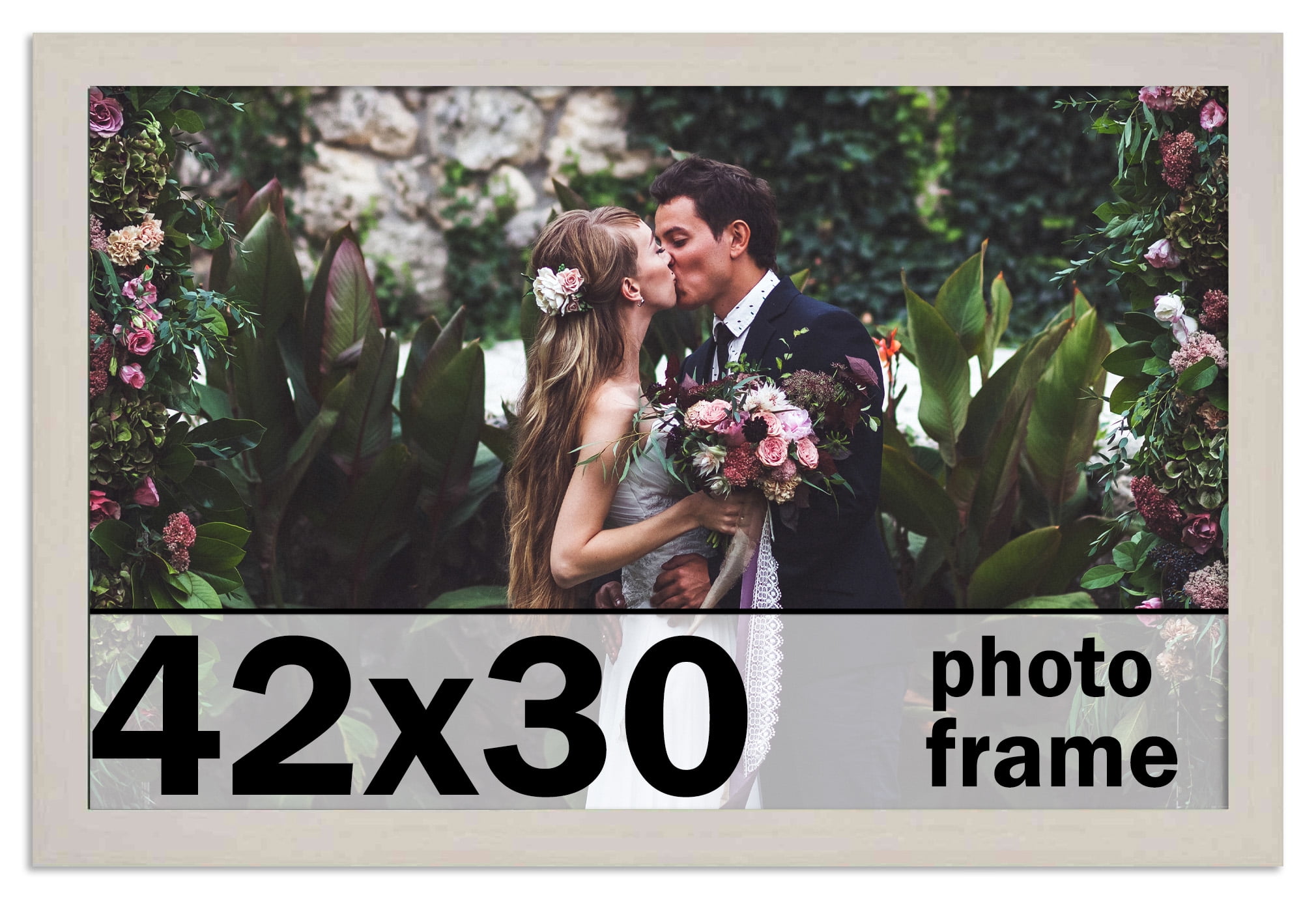 42x30 Frame White Wash Picture Frame Complete Modern Photo Frame