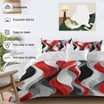 thumbnail image 3 of 3 Piece Red Black Grey Duvet Cover Set California King, Microfiber Comforter/Quilt Cover with Corner Ties and 2 Pillowcases, Moire Modern Artwork Abstract All Season Soft Bedding with Zipper Closure, 3 of 8