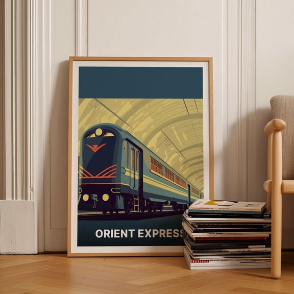 Orient Express Travel Poster: Art Deco Style, London To Paris Railway, Venice-Simplon Adventure, British Pullman Decor Wall Art, Modern Wall Decor, 8x12 UNFRAMED