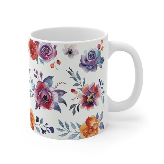 Gulf Coast Online Heritage Floral Mug 11oz Vintage Flowers Ceramic Tea Cup