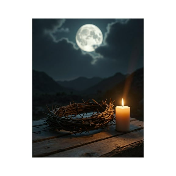 Paint By Numbers Kit for Adults Beginner - Moonlit Night Candle Thorns DIY Canvas Painting Kits for Adults, Frameless Paint By Number for Adults for Home Wall Decor 16x20 Inch