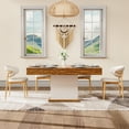 thumbnail image 3 of Winkalon 55.1-inch Dining Table for 4-6, Farmhouse Kitchen Table with Large Tabletop, Rectangular Dinner Eating Table for Dining Room, Living Room, Kitchen, 3 of 9