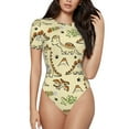 thumbnail image 2 of Picia Cartoon Dinosaurs Womens One Piece Swimsuits Modest Tummy Control Bathing Suits Lace Up Slimming Swim Suit-XX-Large, 2 of 9