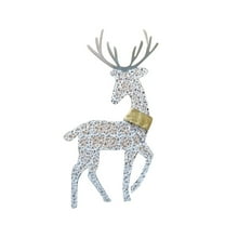 WMGHA Christmas Decorations Outdoor Reindeer Family - 3D Lighted Deer with LED Lights, Yard Christmas Decor with Stakes for Front Yard, Lawn, Garden, Porch, Holiday(1-Pack)