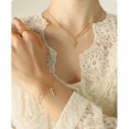 thumbnail image 2 of Simple cross bracelet and necklace jewelry set, personalized pendant necklace, 2-piece bracelet set, 2 of 4