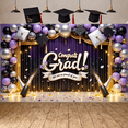 thumbnail image 6 of Green & Gold Congrats Grad Banner Graduation Cap Design Grad Party Backdrop Balloon Decor Glitter Accent for Graduation Party College Graduation Indoor Celebration, 6 of 9