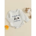 thumbnail image 3 of Suealasg Infant Newborn Boys Girls Bubble Romper 3M 6M 12M 18M Long Sleeve Guitar Print Bodysuit Baby Boys Girls Spring Fall One Piece Playsuit, 3 of 8