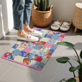 thumbnail image 4 of Bohemian Floral Patchwork Non-Slip Entryway Door Mat,Boho Indoor Decor Durable Low Plush Door Mat,Washable Welcome Rug for Patio Hallway Home Decor 16x24 Inches, 4 of 7
