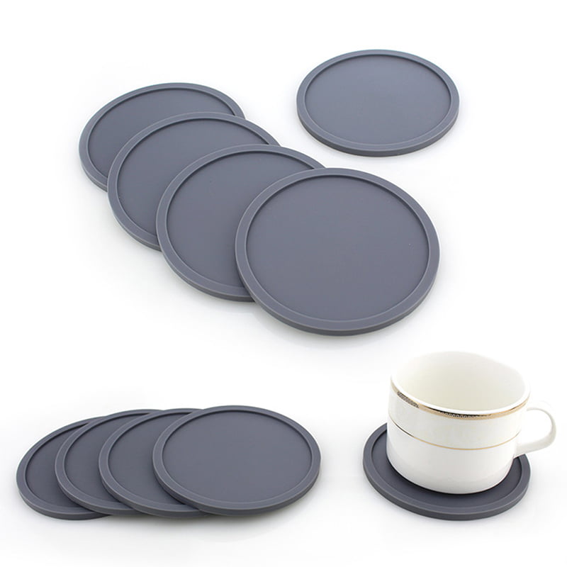 1Pc Round Silicone Non-Slip Mat Cup Tableware Pad Placemat Tea Mug Coasters XV 