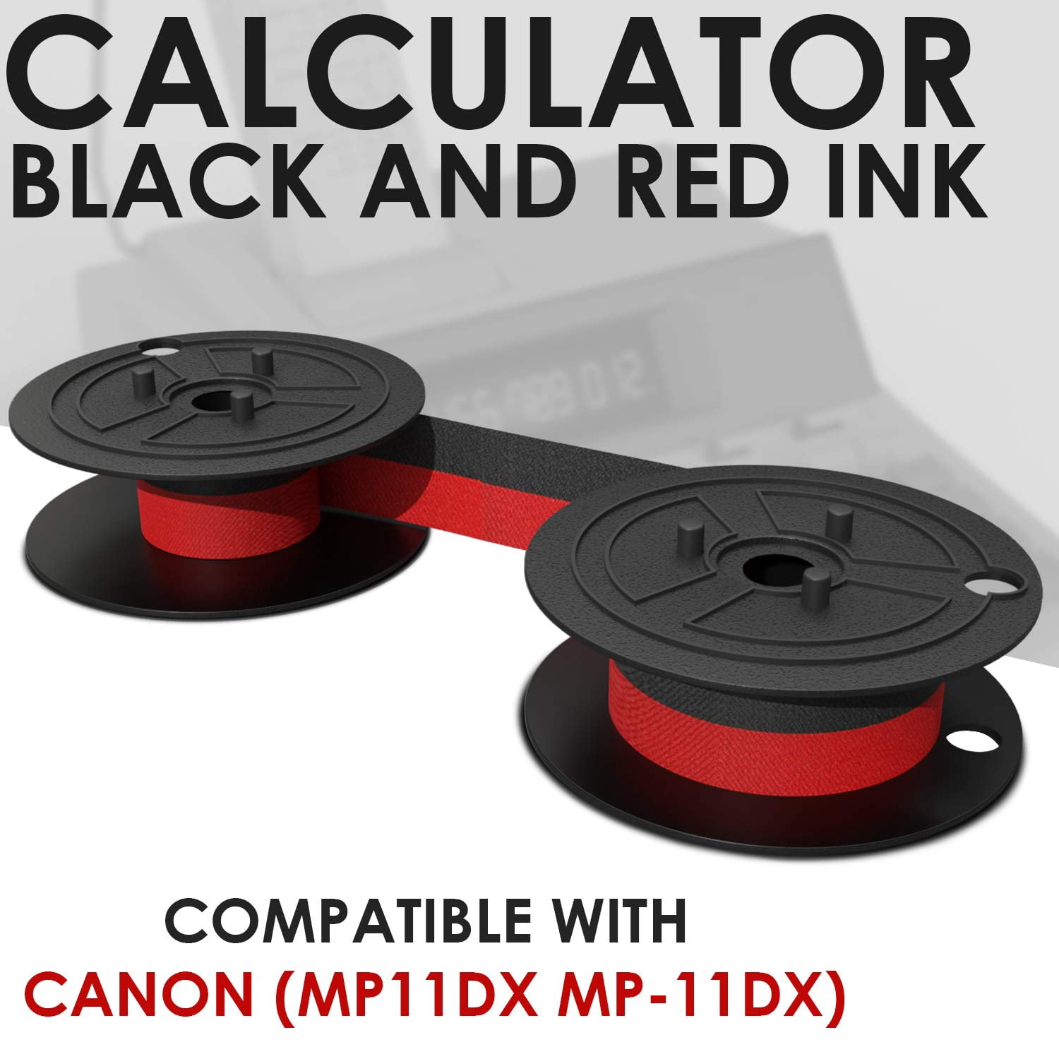 6 Nastri Di Ricambio Per Calcolatrice Canon MP11DX E MP-11DX - Colori Nero E Rosso