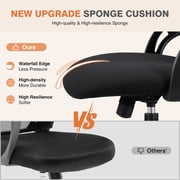 MCQ High-Back Ergonomic Chair with Lumbar Support,Headrest Flip-Up Armrests, for Office, Study & Home , Black