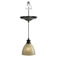thumbnail image 1 of Worth Home Products PBN-6032 1-Light Brushed Bronze Instant Pendent Light Conversion Kit, Linen Glass Shade, 1 of 2