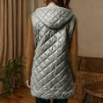 thumbnail image 5 of RYRJJ Womens Long Puffer Vest Lightweight Quilted Hooded Vests Loose Fit Sleeveless Jacket Casual Zip Up Padded Winter Coat(Gray,L), 5 of 8
