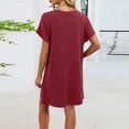 thumbnail image 5 of BRGZLK Summer Dress For Women Solid Color 2026 Casual Short Sleeve Round Neck Loose Swing Sundresses Elegant Lace Patchwork Dresses, 5 of 7