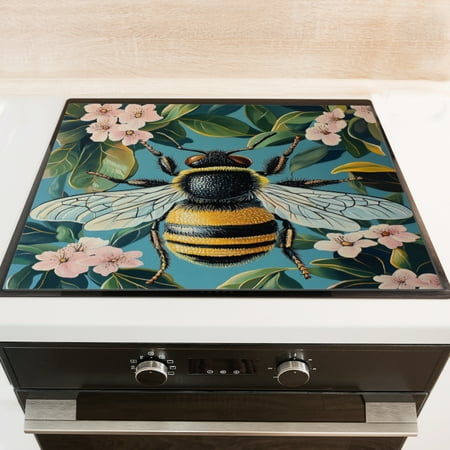 

Silicone Stove Mat for Glass Top Stove Exquisite Nature - Themed Bee Electric Stove Cover Mat 28 x 20 Inch Heat - Resistant Gas Gtove Burner Covers Glass Stove Top Protector