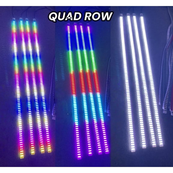 Tzvmny Lighting Factory - 4PCS 5FT 60" Quad Row CHASING LED Light Strips For Slingshot Truck Underglow Bluetooth APP Waterproof