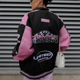 thumbnail image 3 of Bebetter Veste de Course Vintage à Imprimé Poudre Barbie Veste de Pilote Vêtements de Rue Y2k, 3 of 5
