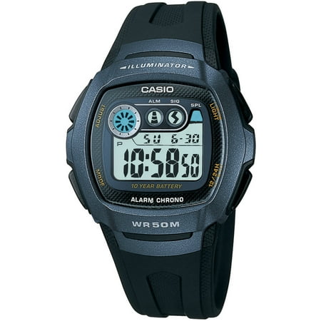 Men's Classic Digital Watch, Black Resin Strap