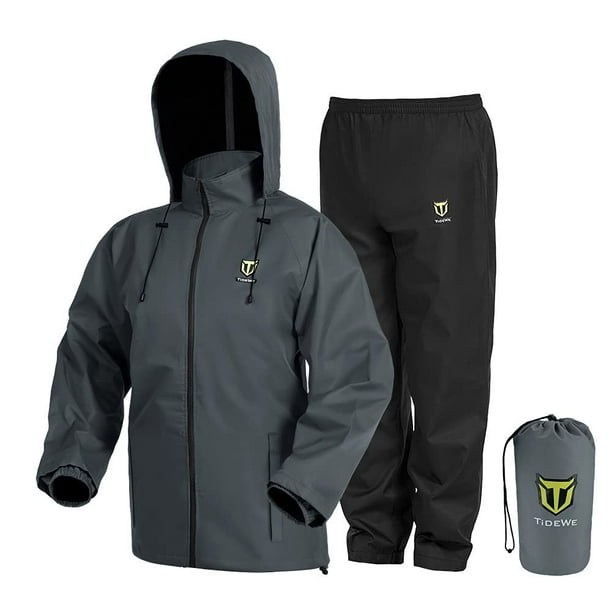 Traje impermeable TIDEWE impermeable, transpirable, ligero, gris XL