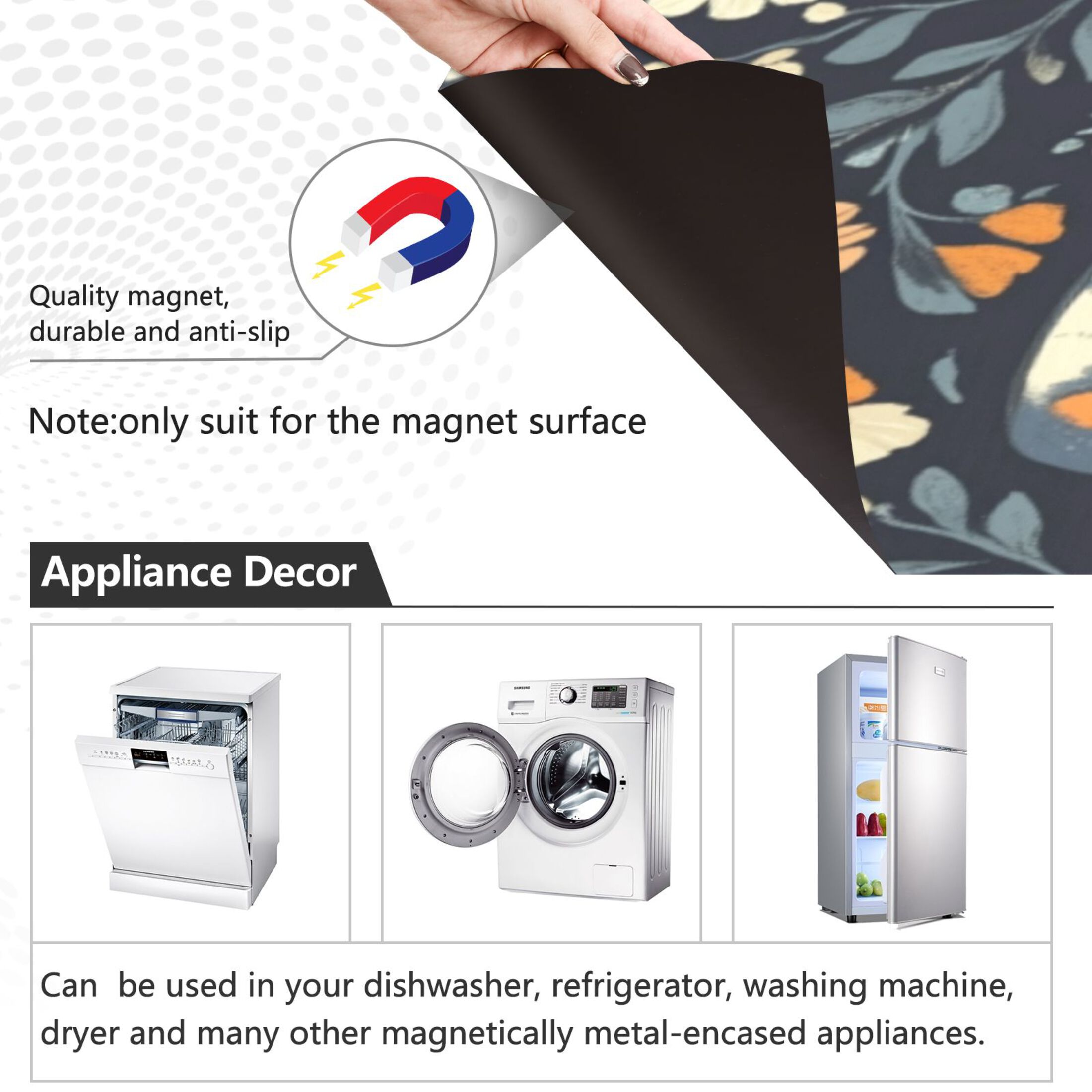 Dishwasher Magnetic Sticker 23x26 Inch Refrigerator Magnetic Sticker Washing Machine Magnetic Sticker Kitchen Panel Magnetic Sticker Home Decor Beautiful Big Butterfly