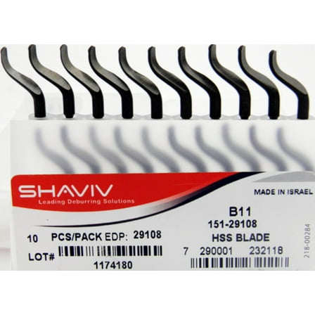 B11 HSS Extra-Thin . 08" Blade for Steels, Aluminum, Copper & Plastics. Right Hand Use Only Pack of 10 Shaviv 29108