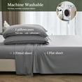 thumbnail image 6 of Simple&Opulence 100% Viscose from Bamboo Sheet Set 3Pcs, Cooling for Hot Sleepers, Soft Breathable Bed Sheets Set, 15" Deep Pockets, Luxury Hotel Silky Bedding Sheets (Gray,Twin), 6 of 7