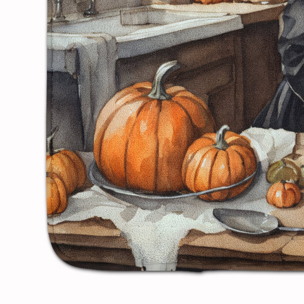 Carolines Treasures DAC1808RUG 19 x 27 in. Unisex Schnauzer Fall Kitchen Pumpkins Memory Foam Kitchen Mat