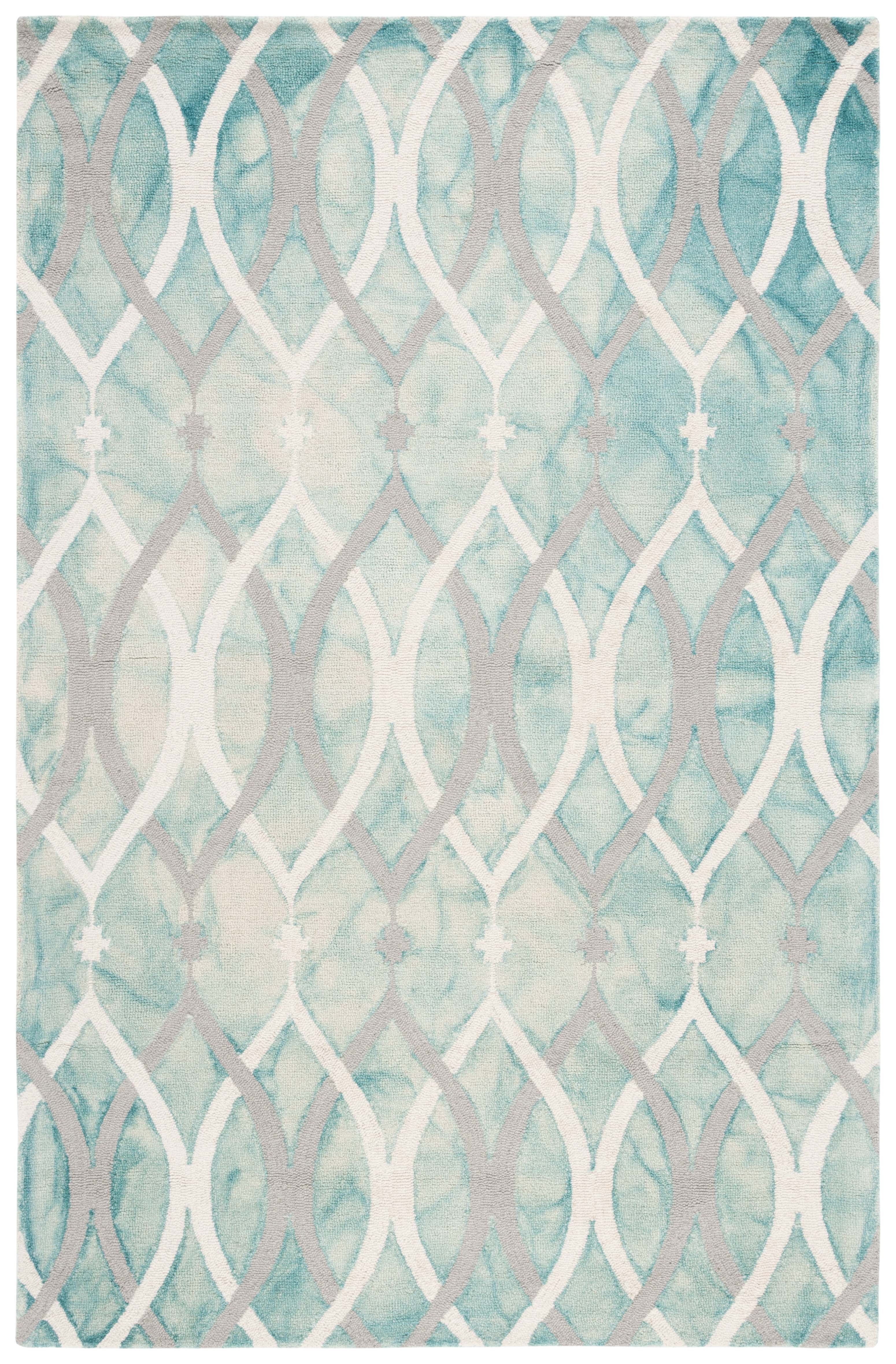 Safavieh Dip Dye Britton Distressed Wool Area Rug, Green/Ivory Gray, 6' x 9'