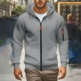 thumbnail image 3 of Viluyesy Mens Sweatshirts Casual Fashion Regular Fit Full Zipper Fleece Lined Hoodies Fall and Winter Clothes for Men Gray Size M, 3 of 6