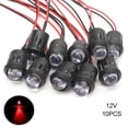 thumbnail image 1 of 10 Pcs/set 12v 10mm Pre-wired Constant Led Ultra Bright Water Clear Bulb Cable 20cm Prewired Led, 1 of 4