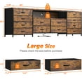 thumbnail image 6 of EnHomee Wide Dresser TV Stand for 65 70 75 Inch Dresser for Bedroom with LED Lights & Power Outlets & 12 Fabric Drawers,Rustic Brown, 6 of 10