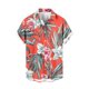 thumbnail image 4 of Blusa y camisa de manga corta con cuello vuelto para hombre, informal, a la moda, con estampado de bolsillo y botones, de poliéster., 4 of 6