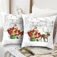 thumbnail image 2 of B Christmas Santa Pillow Case Style B Flax Material Square Shape For Chair Sofa Car Seat Decoration, 2 of 7